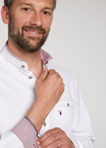 SPIETH & WENSKY Slim fit Traditional Button Up Shirt 'West' in White