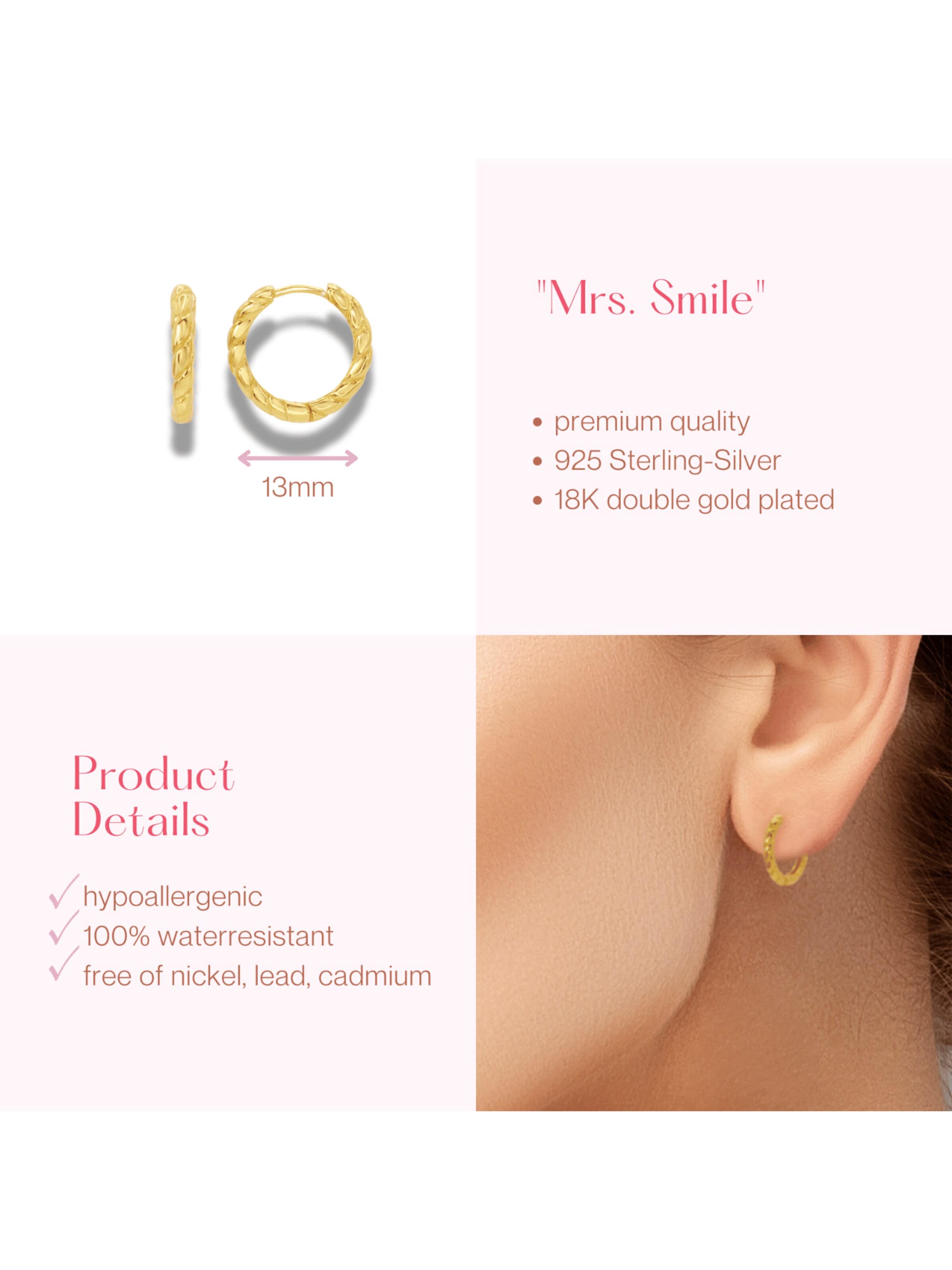 ARS-ARGENTI Ohrringe 'MRS. SMILE'‌‌‌‌‌‌ in Gold