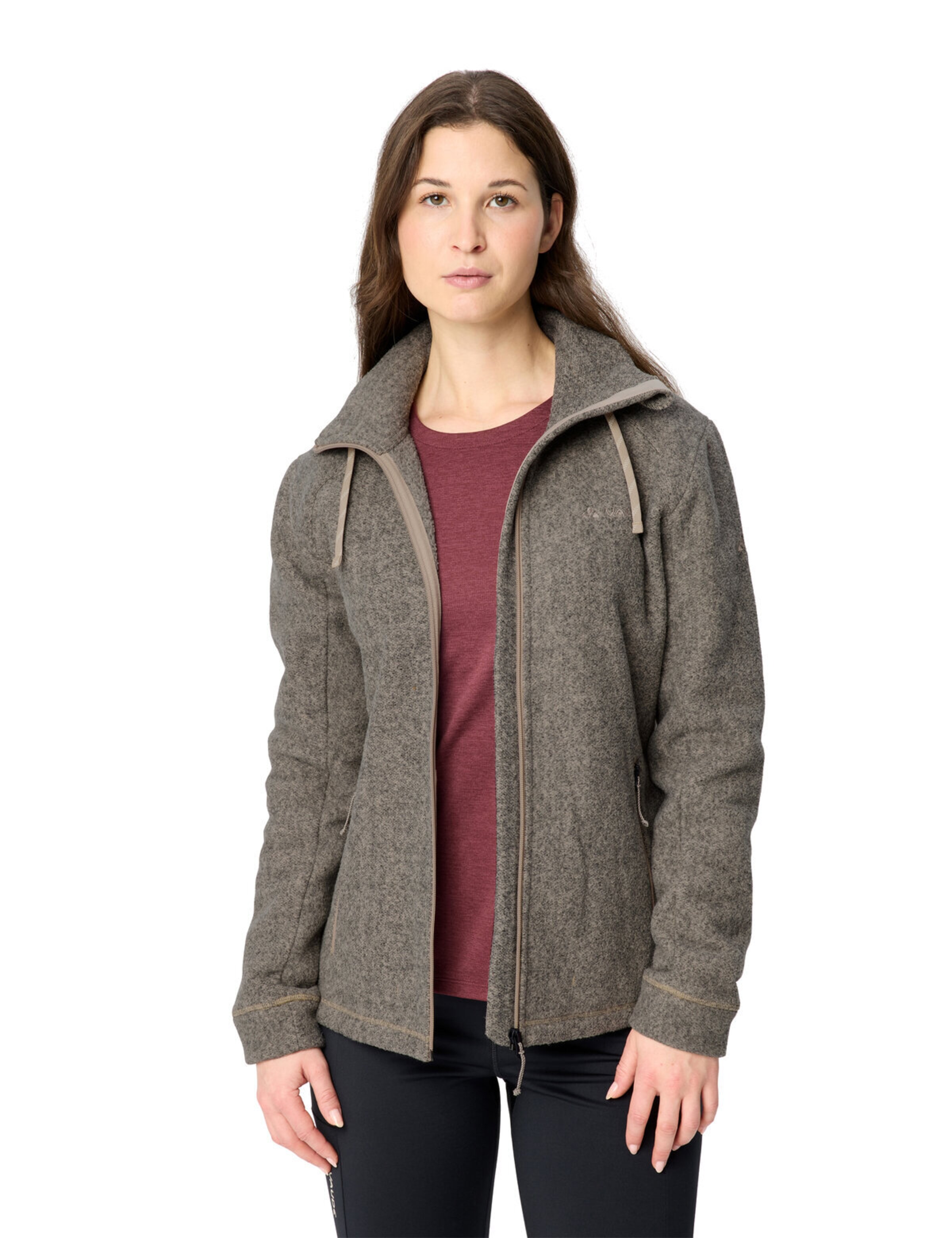 VAUDE Athletic fleece jacket 'Skomer' in Beige