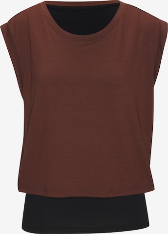 LASCANA ACTIVE Top w kolorze brązowy: przód