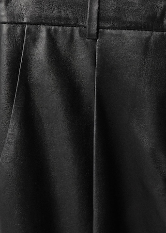 MANGO Loosefit Lederhose 'Milano' in Schwarz