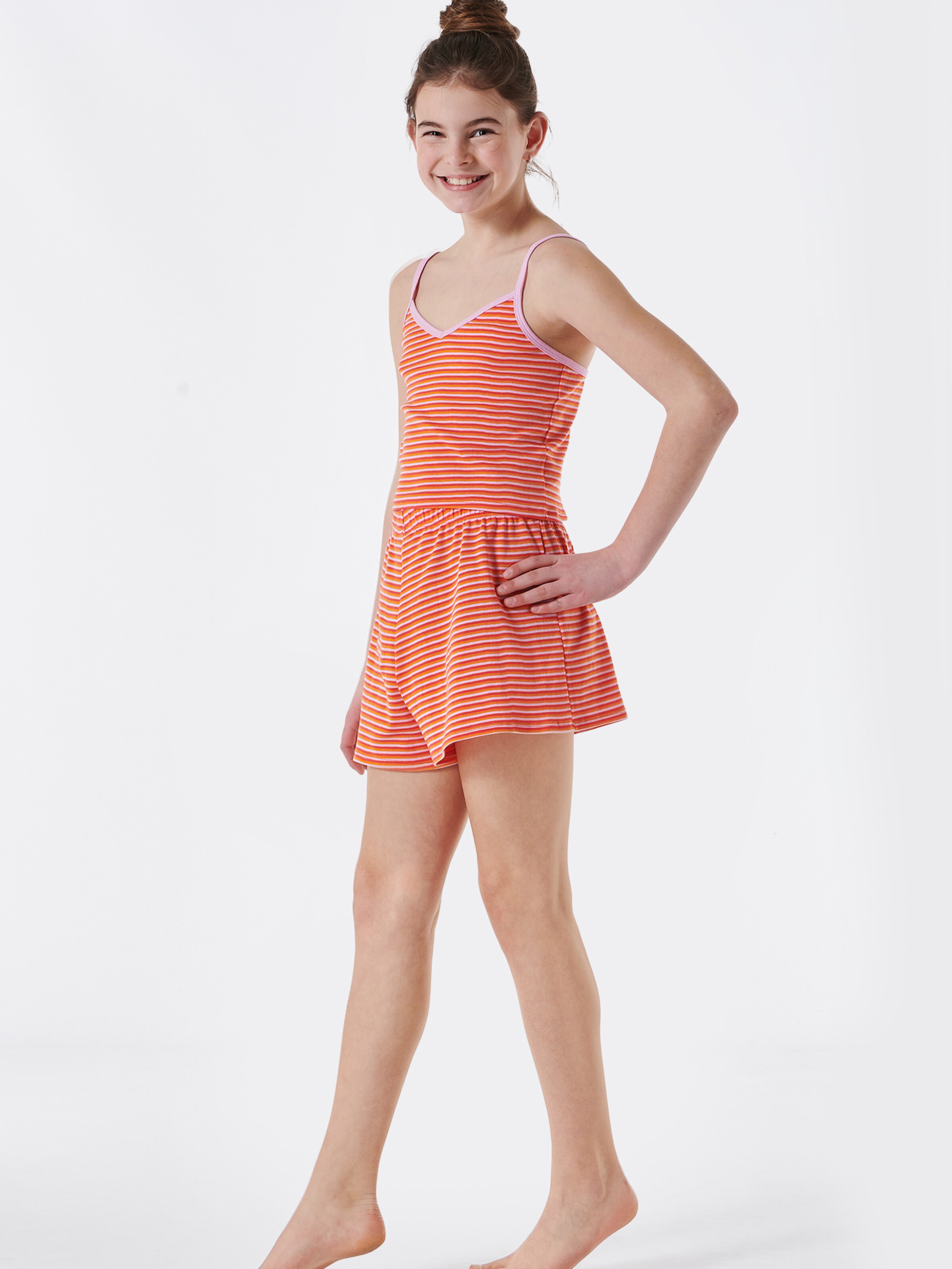 SCHIESSER - Pijama en naranja: frente