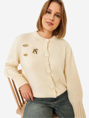 Bianco Lucci Gebreid vest in Beige