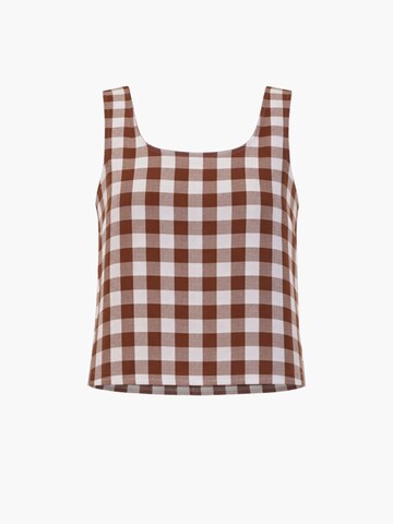 AmourLinen Top 'Ella' in Bruin: voorkant