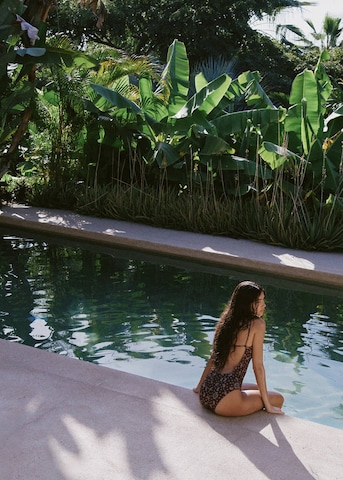 MANGO Swimsuit 'Bandano' in Brown
