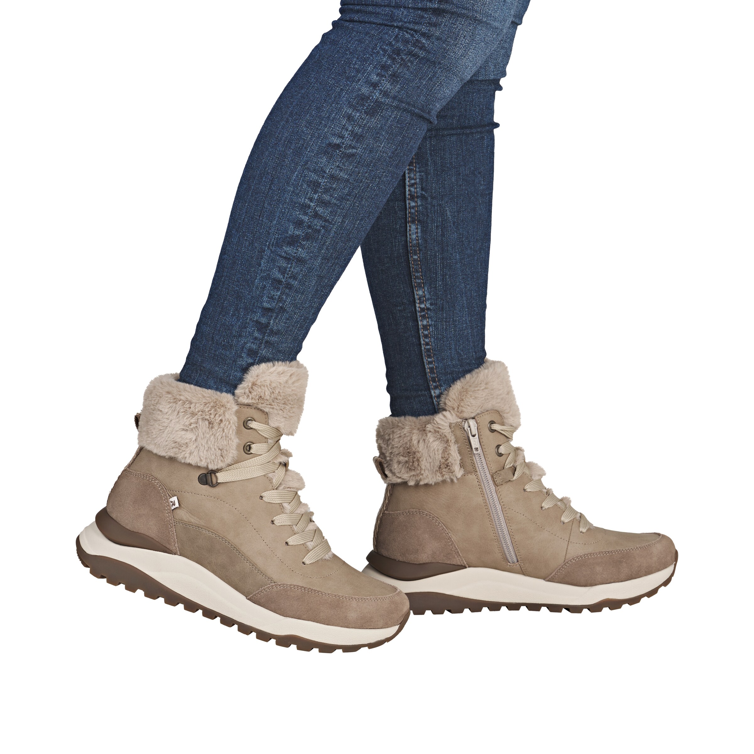 Bottines à lacets Rieker en beige