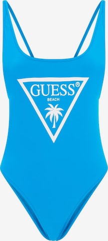 GUESS Bandeau Swimsuit in Blue: front