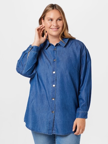 ONLY Carmakoma Blouse 'LEA' in Blauw: voorkant