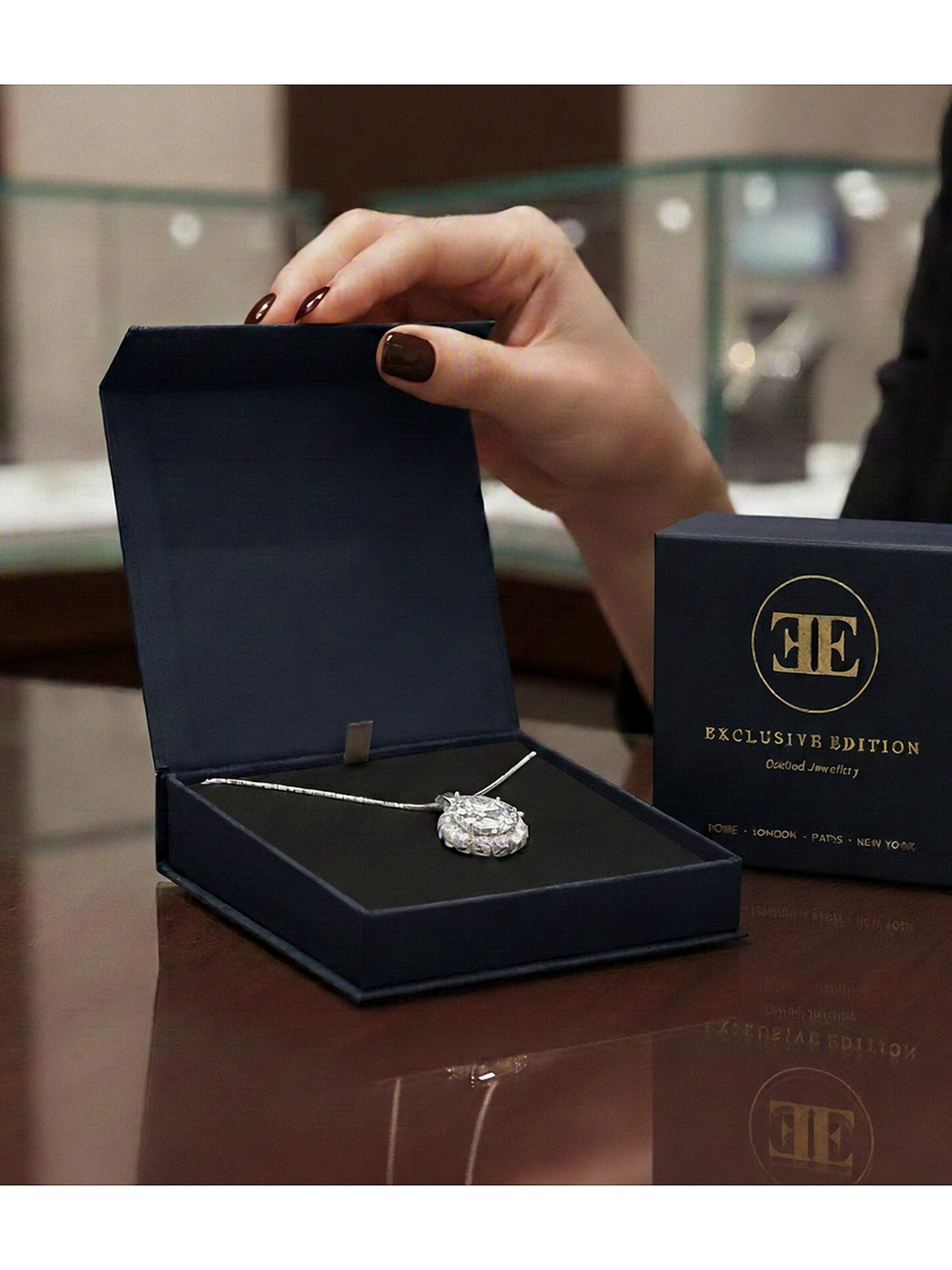 EXCLUSIVE EDITION Řetízek 'Agidel adorned with Swarovski crystals' – průhledná