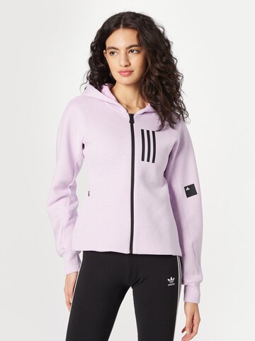 ADIDAS SPORTSWEAR Athletic Zip-Up Hoodie 'Mission Victory  Fit ' in Purple: front