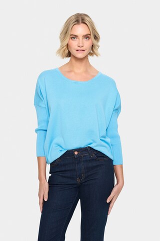 SAINT TROPEZ Sweater 'Mila' in Blue: front