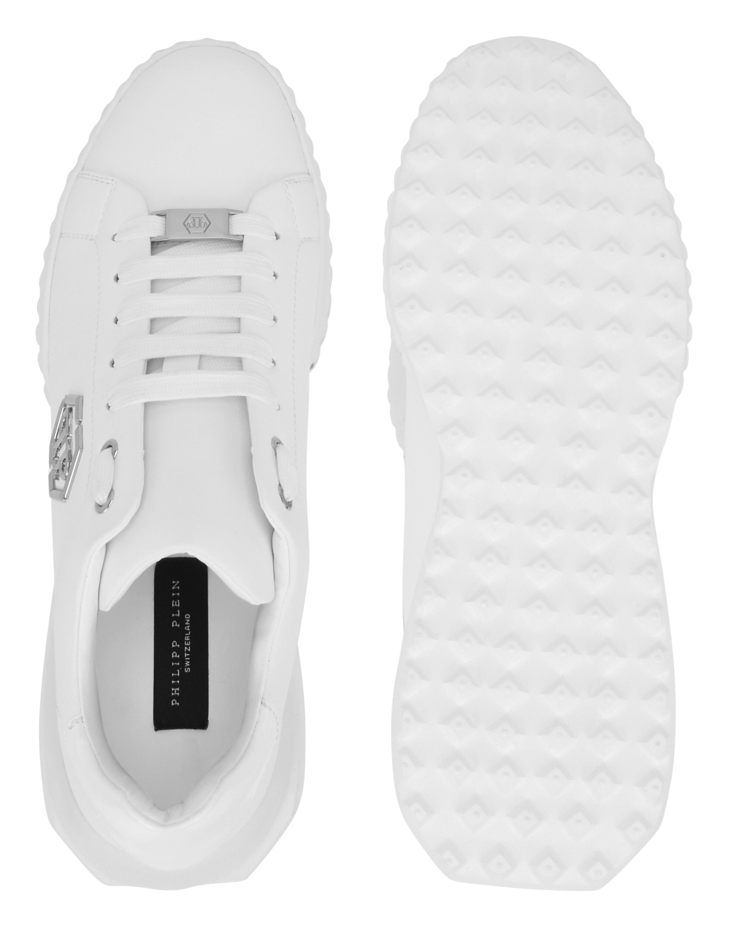Baskets basses 'Hexagon' Philipp Plein en blanc
