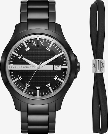 ARMANI EXCHANGE Аналогов часовник в черно: отпред