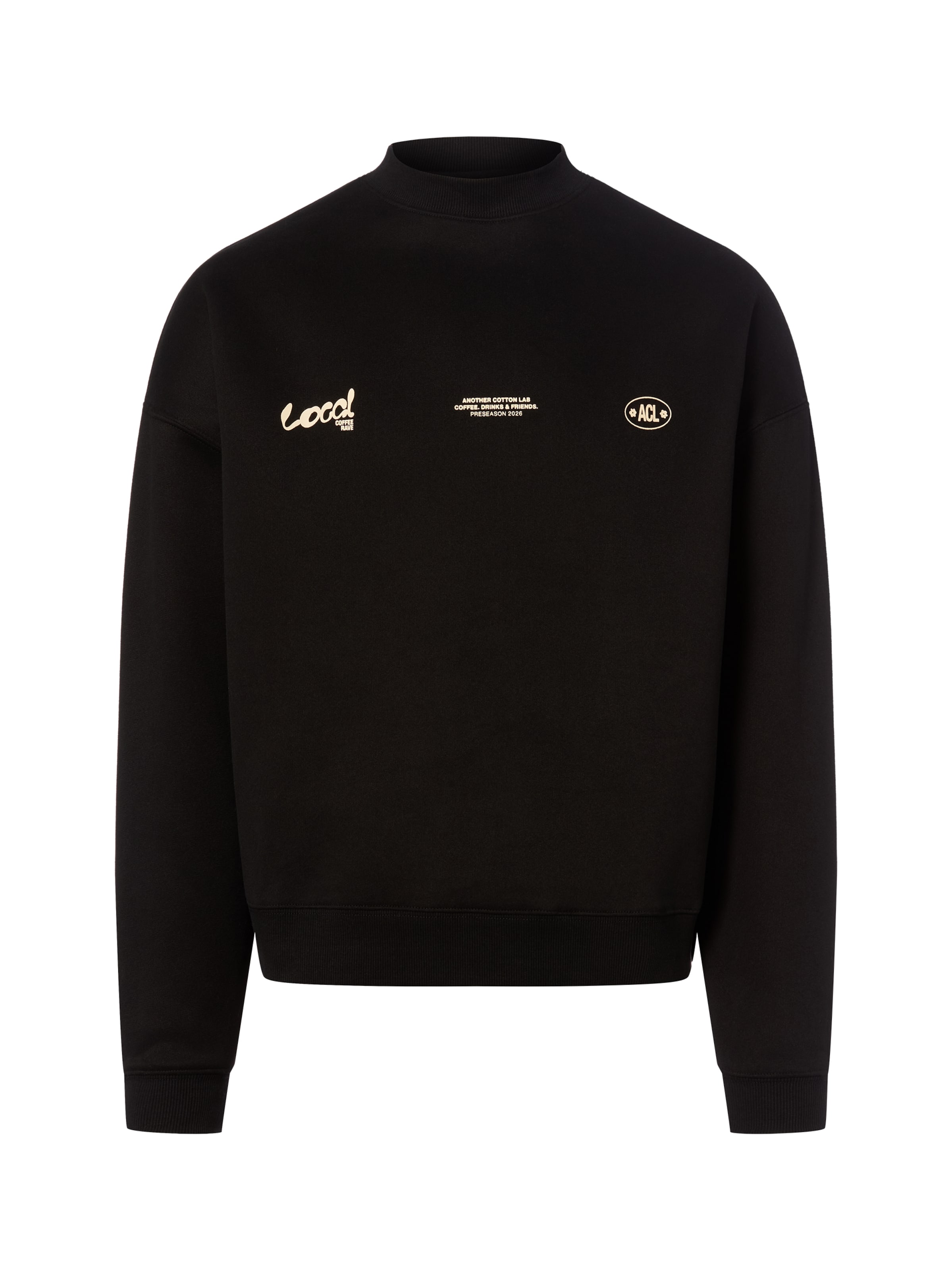 Another Cotton Lab Sweatshirt 'Local Rave' in Schwarz: Vorderseite