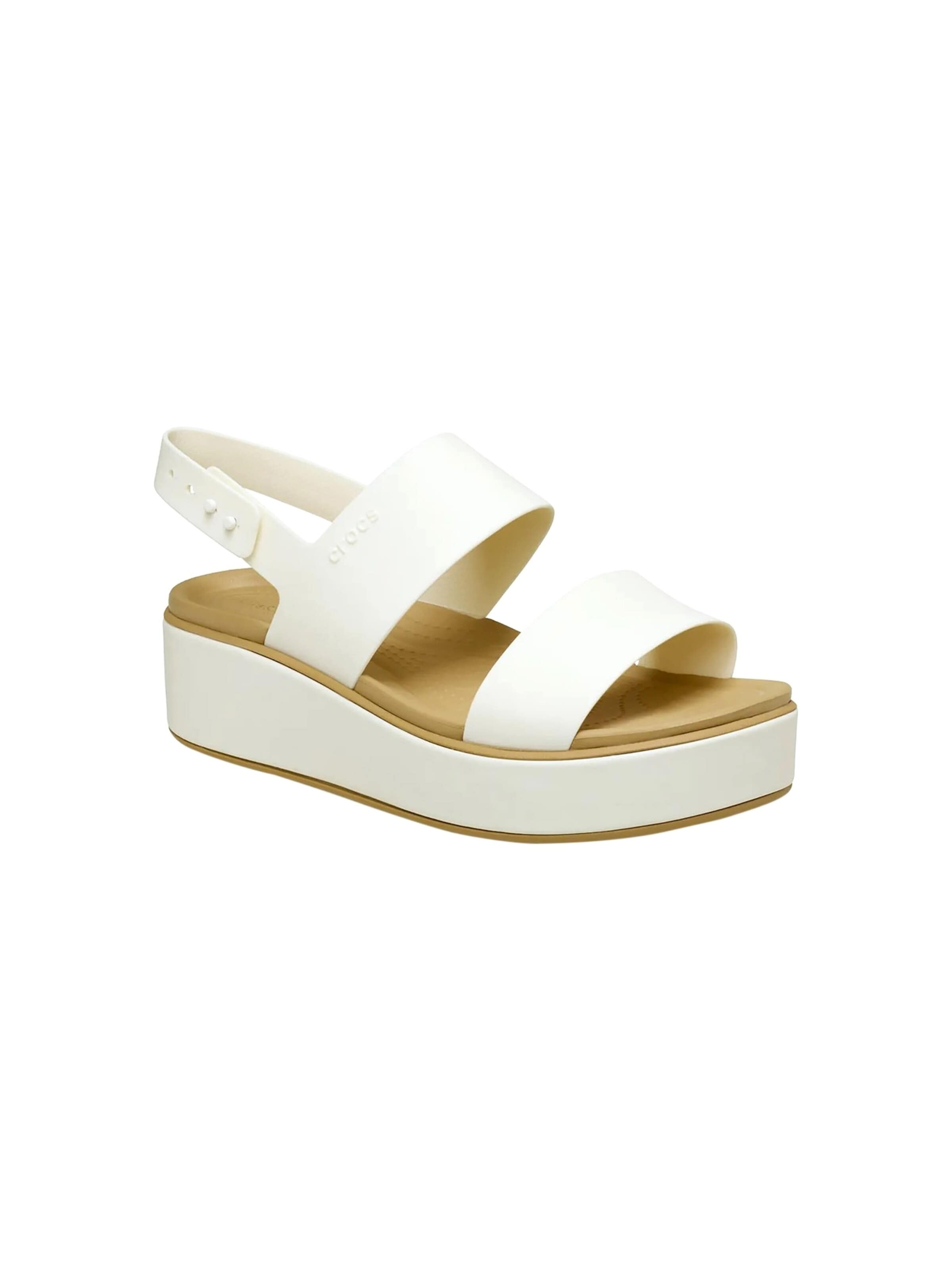 Crocs - Sandalias 'Sandalen mit Riemchen „Brooklyn“ in Matt, Wrap-Design, niedriger Keilabsatz' en blanco: frente