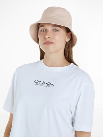 Calvin Klein Hat in Beige: front