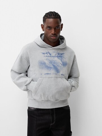 Bershka Majica | siva barva: sprednja stran