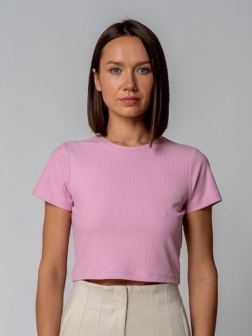 GORG Shirt 'Geripptes Cropped T-Shirt' in Purple