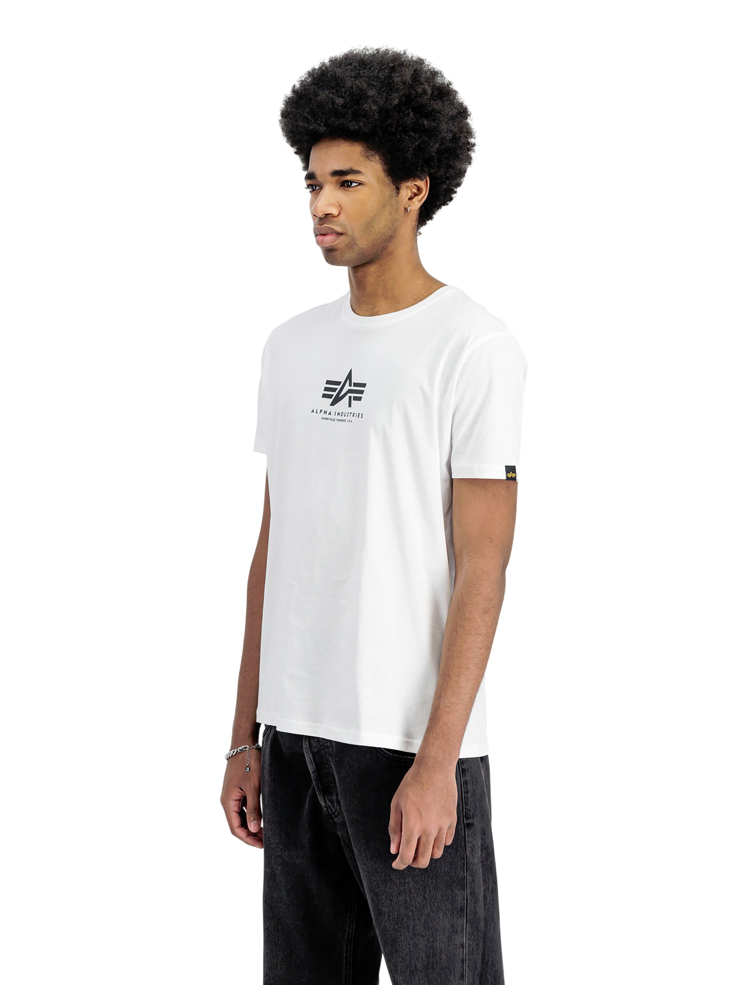 ALPHA INDUSTRIES Shirt 'Basic Mid Logo'‌‌ in Weiß