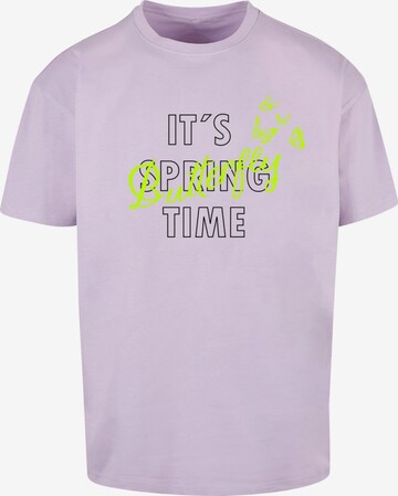 Merchcode Shirt 'Its Spring Time' in Lila: voorkant