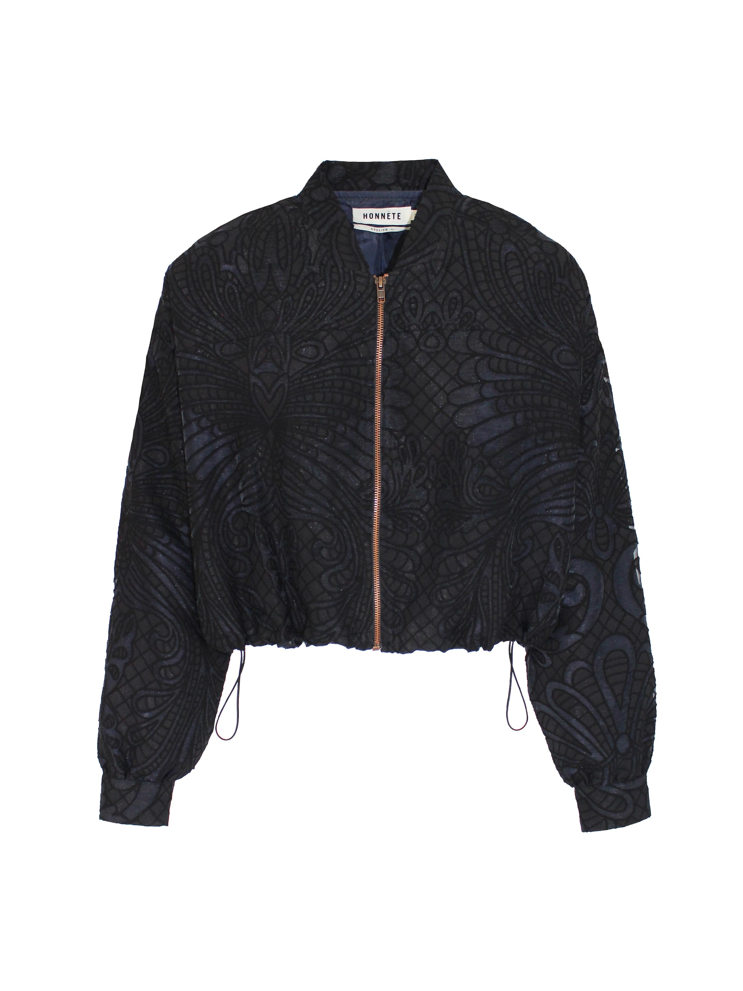 Honnête Atelier Between-Season Jacket 'Celine' in Black: front