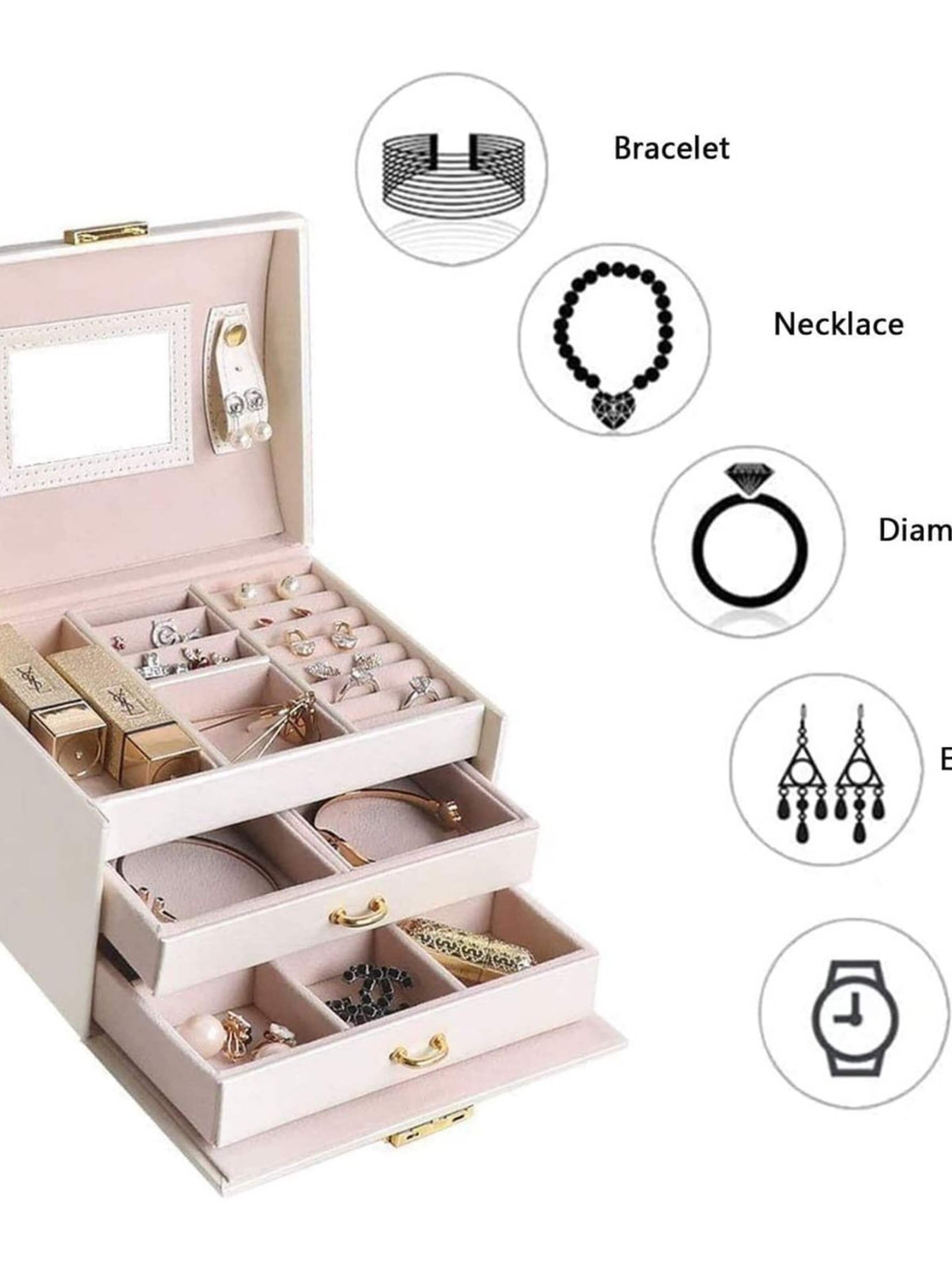 Boîte à bijoux 'Nellia Smykkeskrin - Rose' UNIQ Beauty en rose