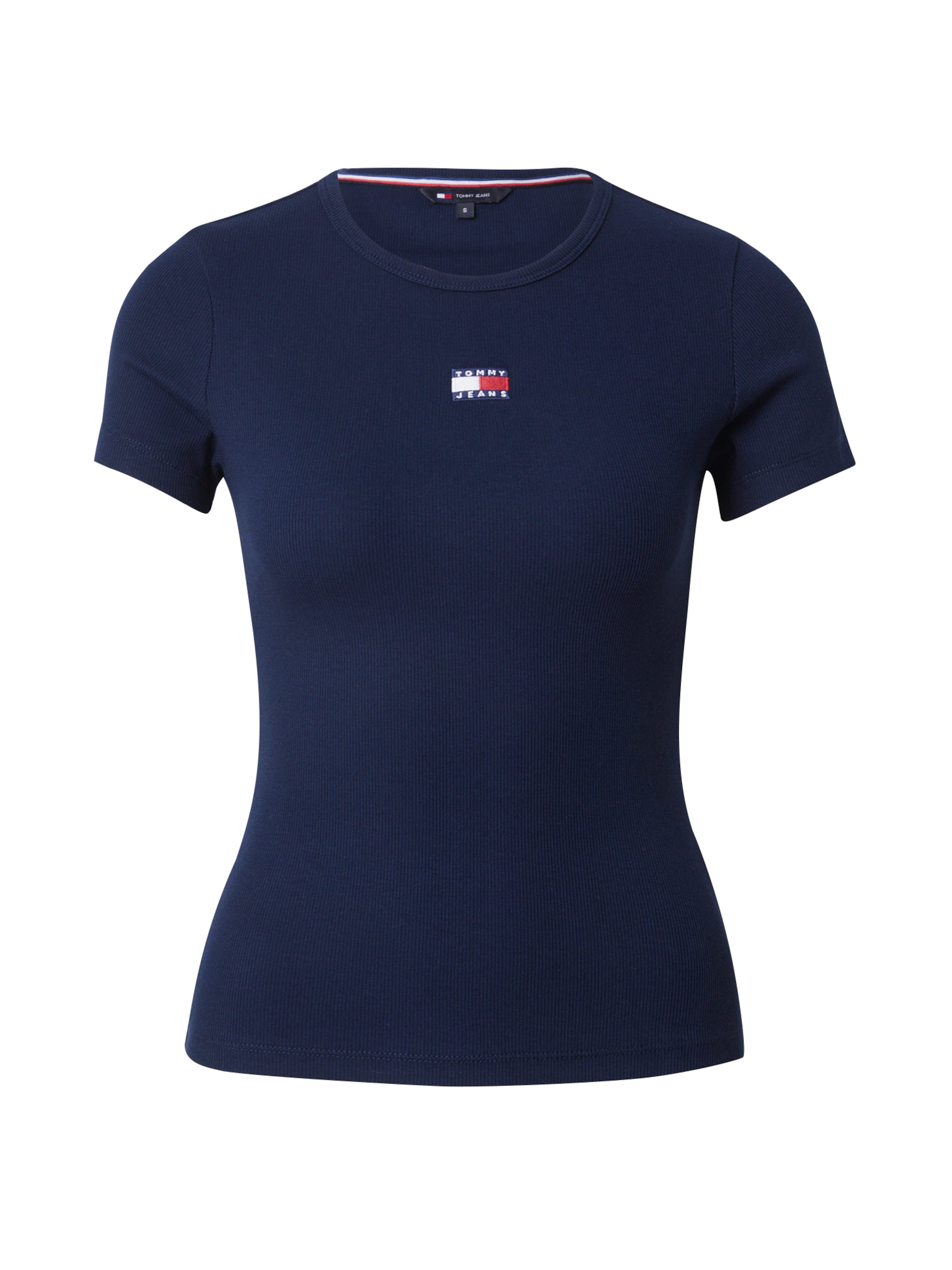 Tommy Jeans Тениска в синьо: отпред