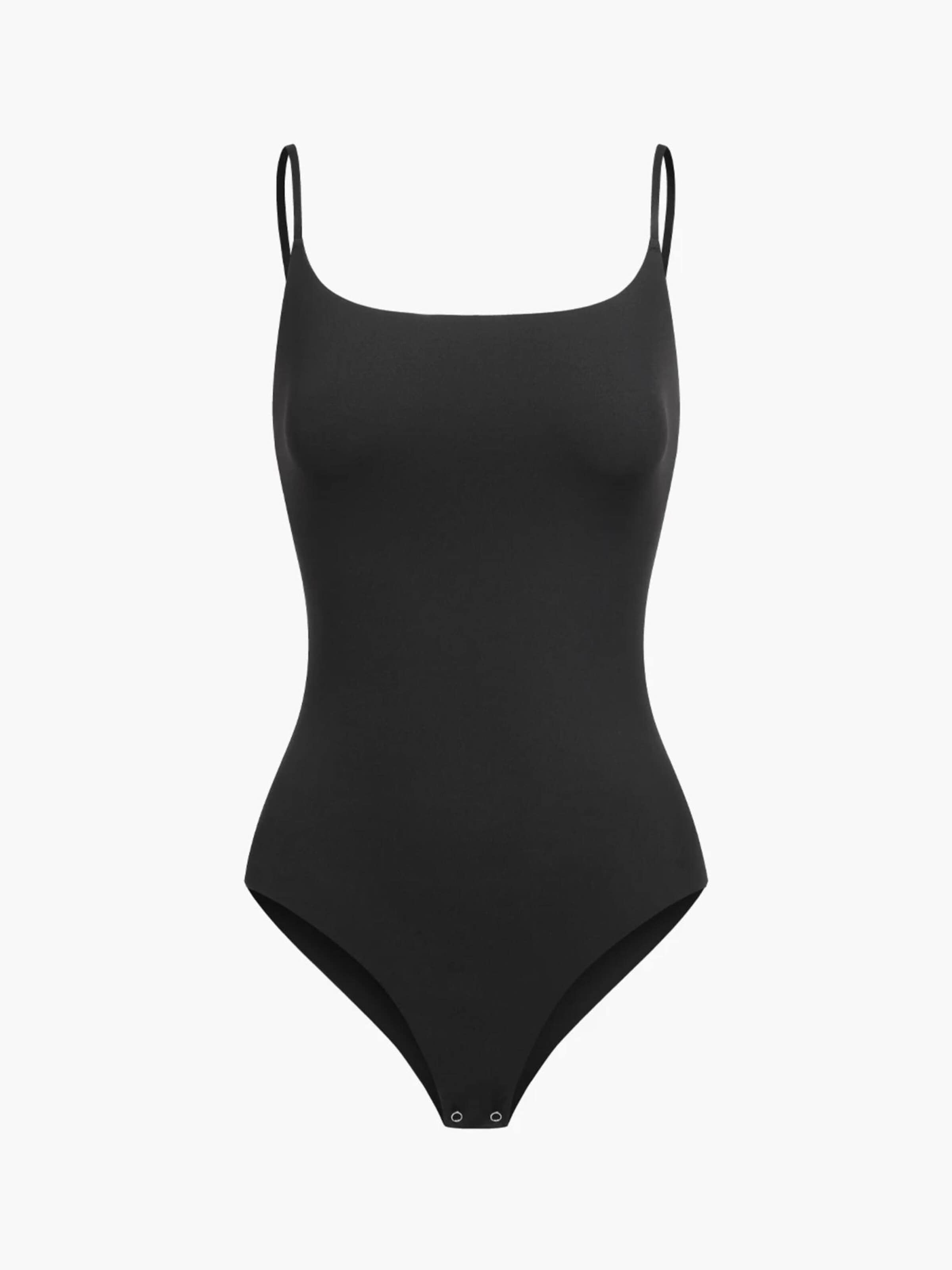 cfab (formerly creamy fabrics) Shaping Bodysuit 'Cami Bodysuit mit String' in Black: front