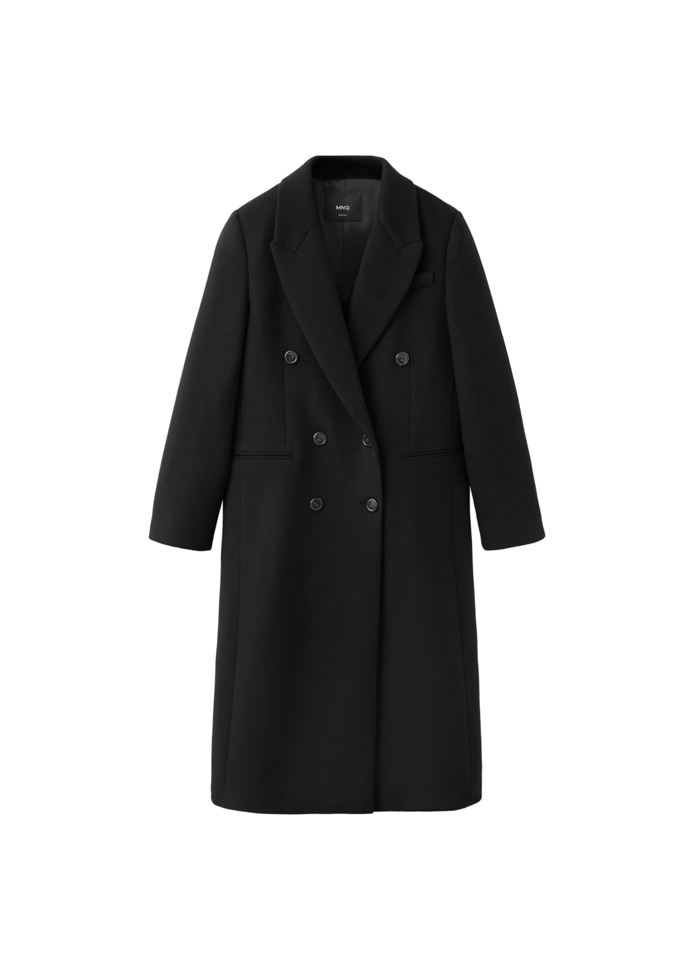 Cappotto di mezza stagione 'MAS' di MANGO in nero: frontale