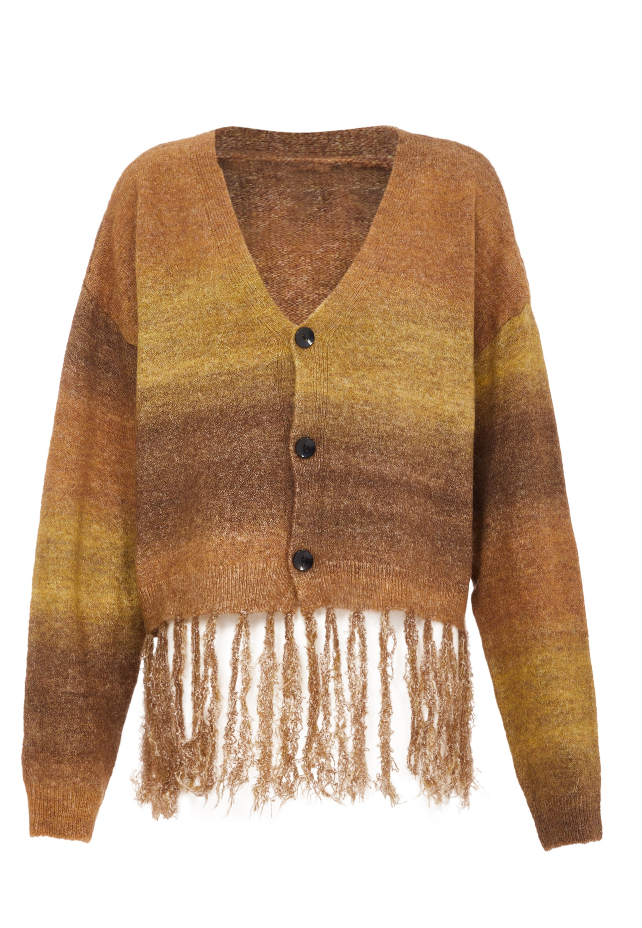 Jalene - Casaco de malha em castanho: frente