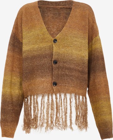 Jalene Knit Cardigan in Brown: front