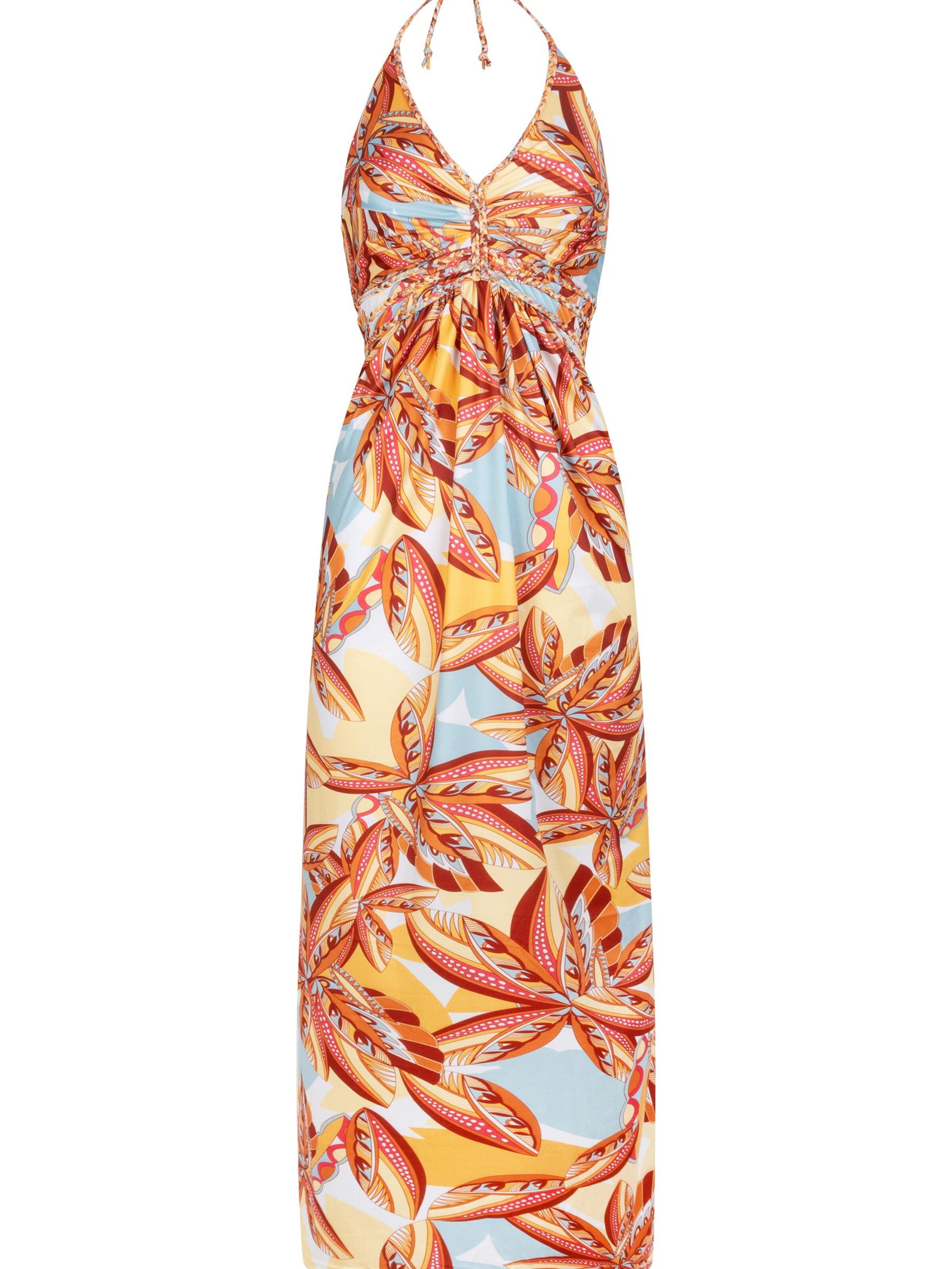 Chic by Lirette Jurk 'Halter dress Palm' in Geel: voorkant