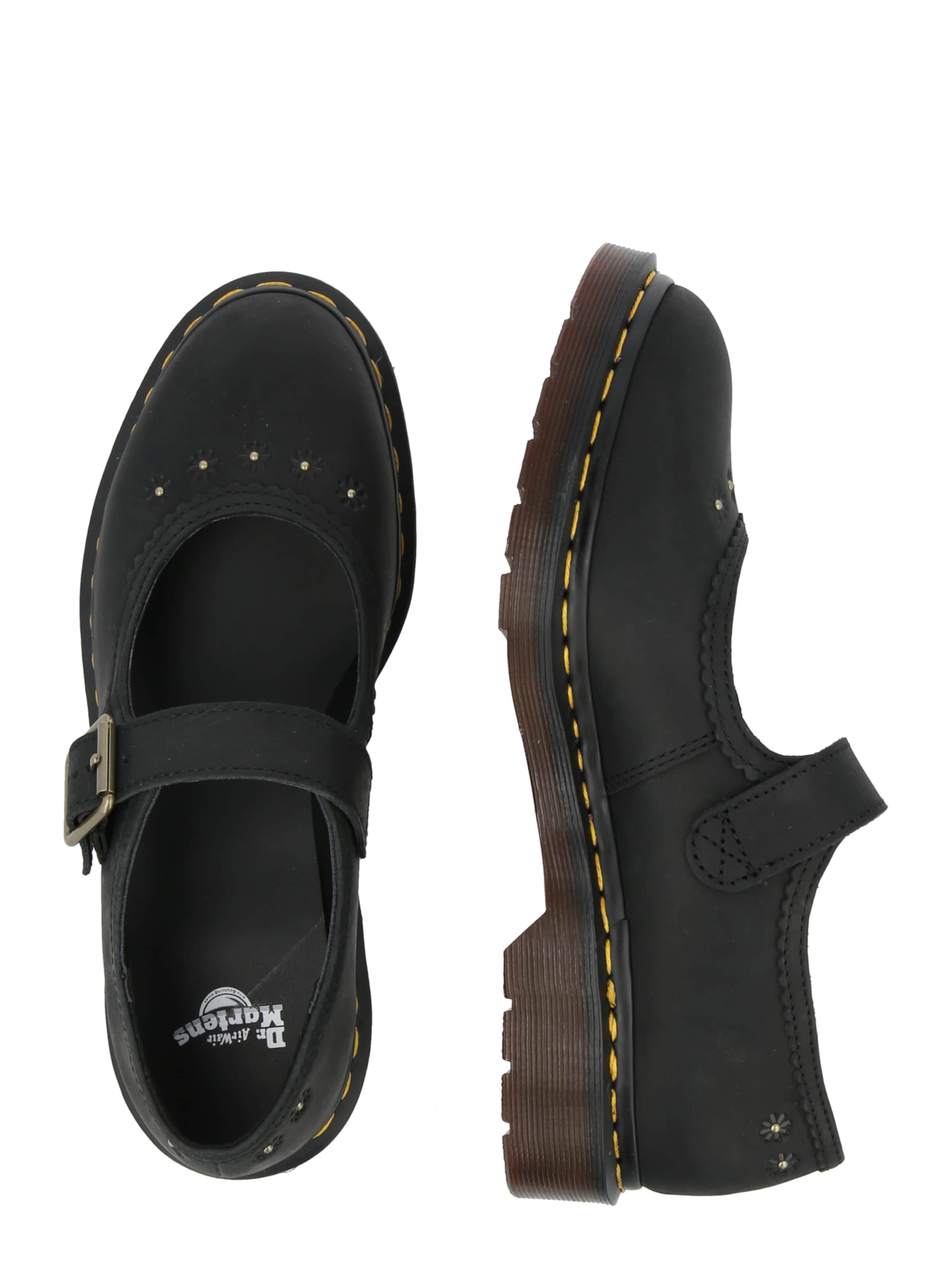 Ballerines à lanières 'Flower' Dr. Martens en noir