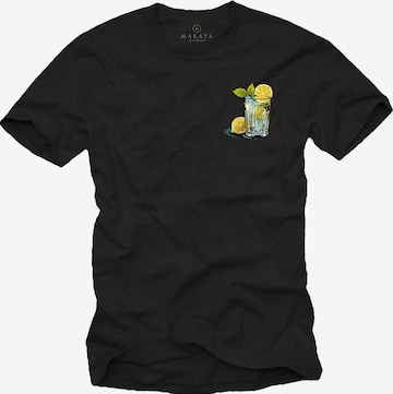 MAKAYA Shirt 'Gin Tonic' in Black: front