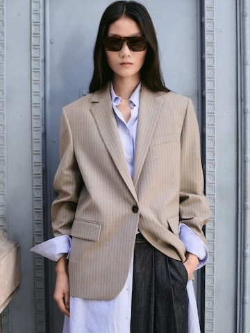 MANGOWide Leg/ Široke nogavice Traperice s naborima 'Artemide' - plava boja