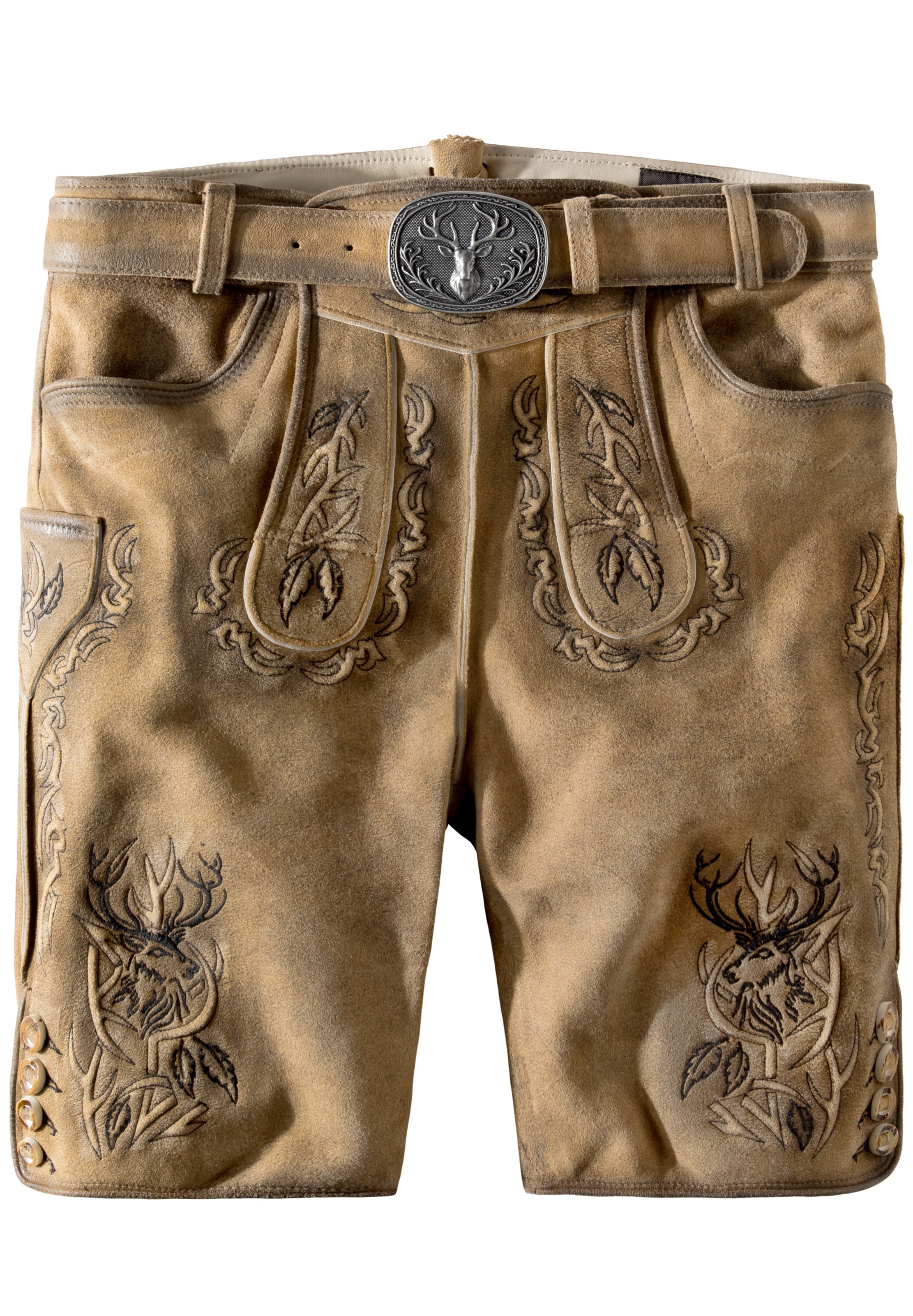 STOCKERPOINT Trachtenlederhose 'Lewis' in Beige: Vorderseite