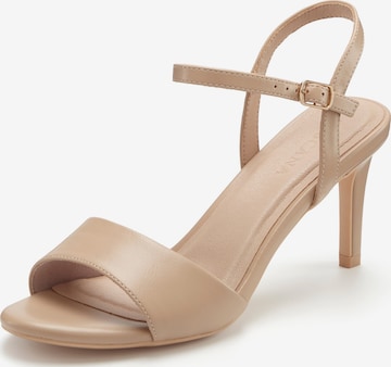 LASCANA Sandals in Beige: front