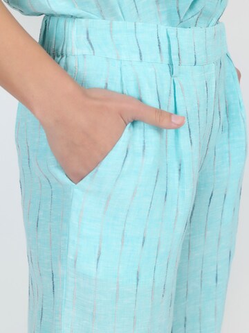 VICCI Germany Wide Leg Stoffhose  mit eingewebten Streifen in Blau