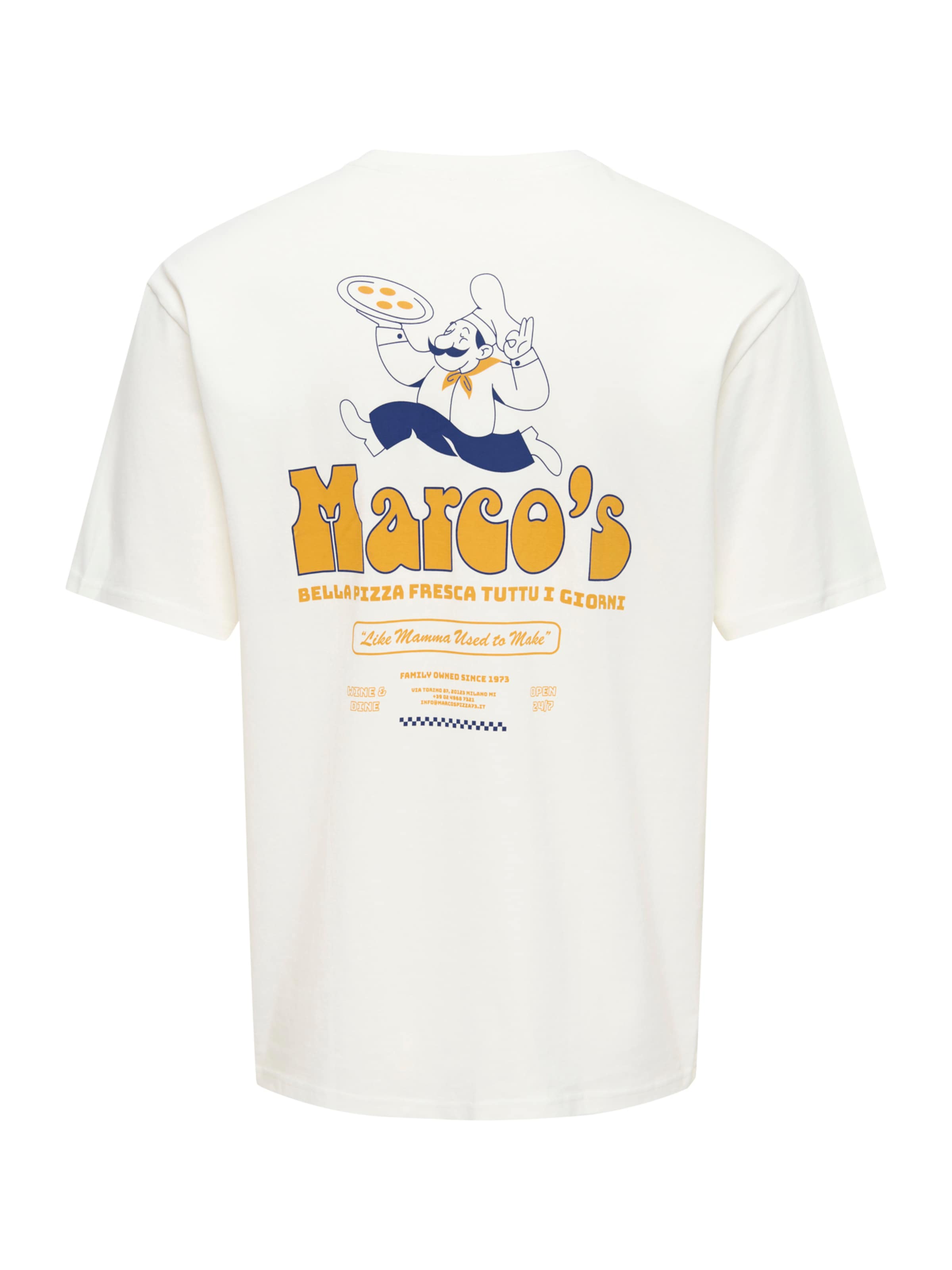 Only & Sons T-shirt 'ONSFRED MARCOS' i vit