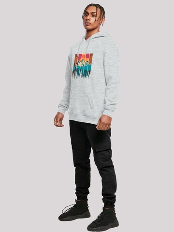 Sweat-shirt 'Berg Sonnenuntergang Retro' F4NT4STIC en gris