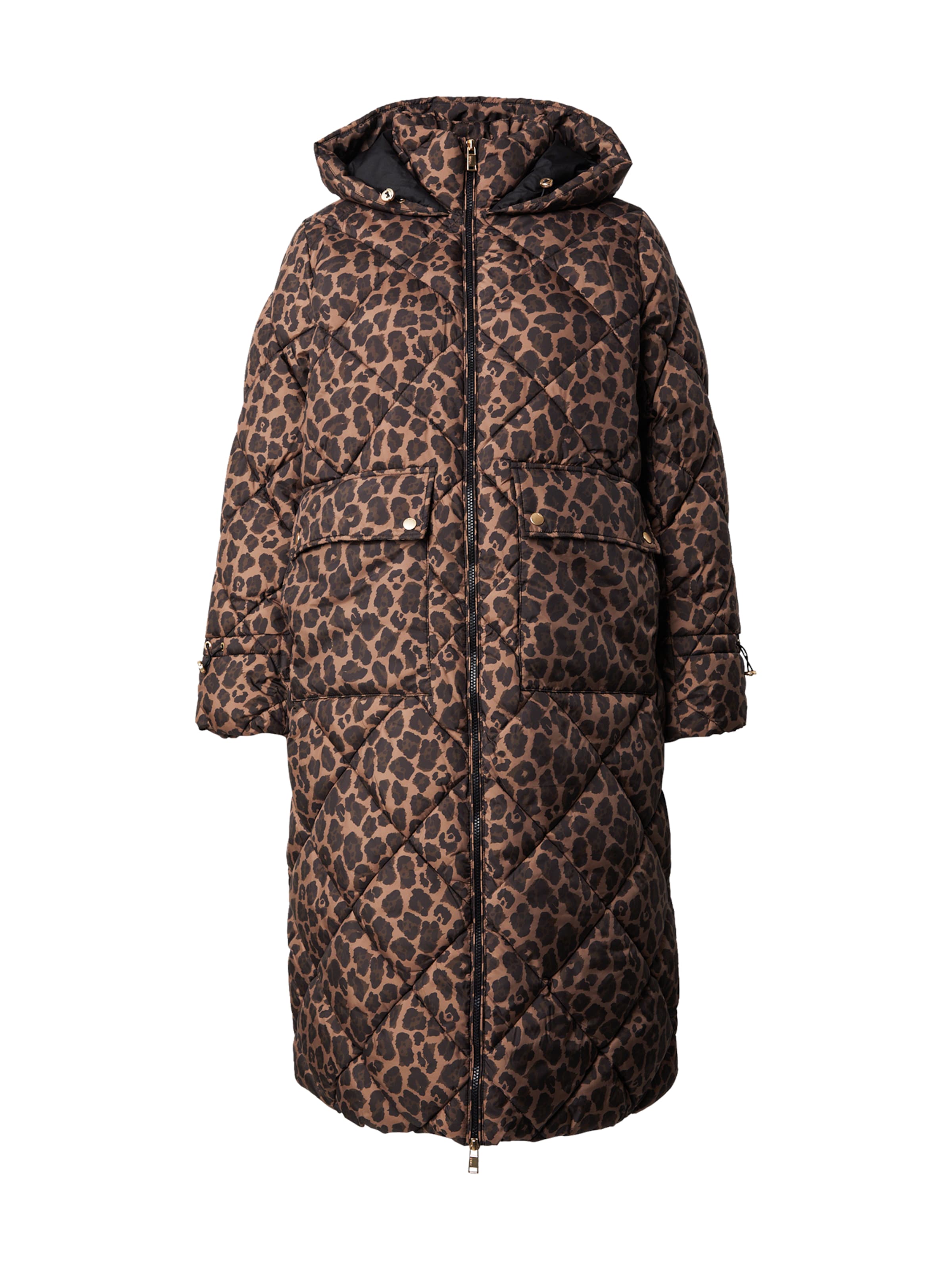 ONLY Carmakoma Pitkä talvitakki 'CARASTI' värissä ruskea: etupuoli