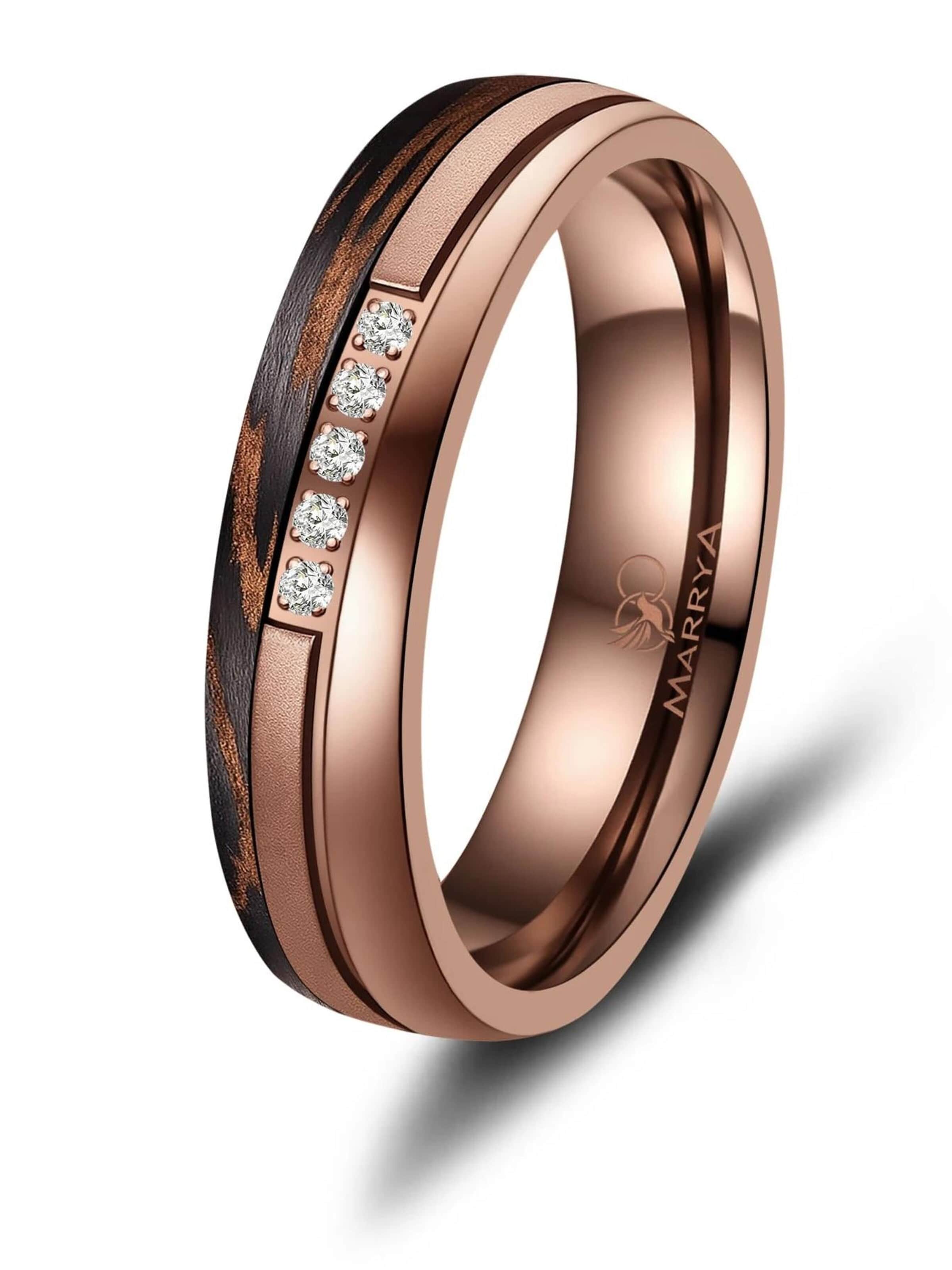 MARRYA Ring 'MARRYA Ehering CB-01 Carbon-Bronze' in Brown: front