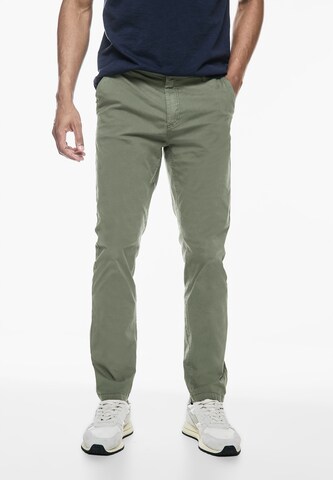 Street One MEN Slim fit Chino Pants 'Sommer' in Green: front