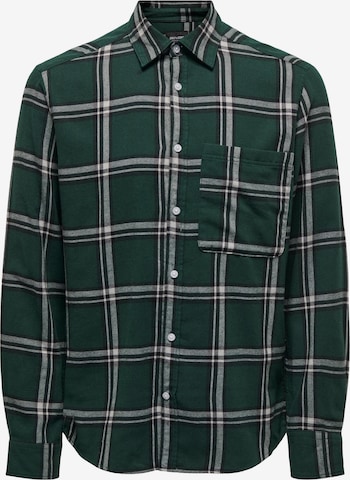 Only & Sons Regular fit Button Up Shirt 'STONE' in Green: front