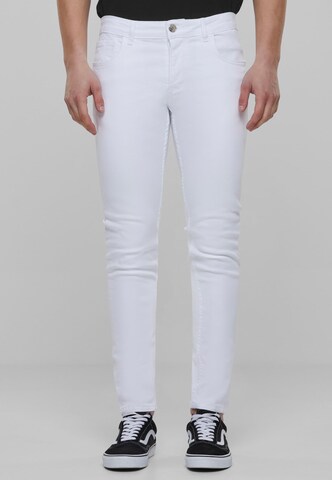 2Y Premium Skinny Jeans in White: front