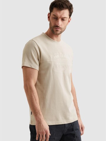 PME Legend Bluser & t-shirts 'T-shirt in a material blend with artwork' i beige: forside