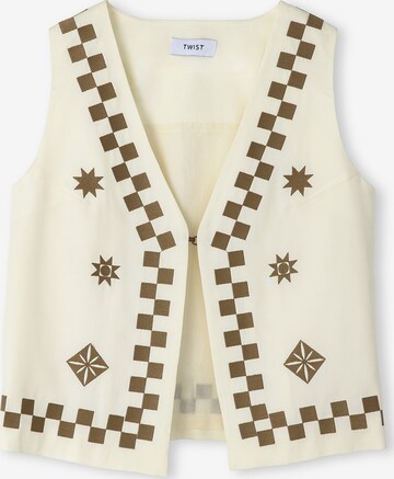 Twist Vest in Beige: front