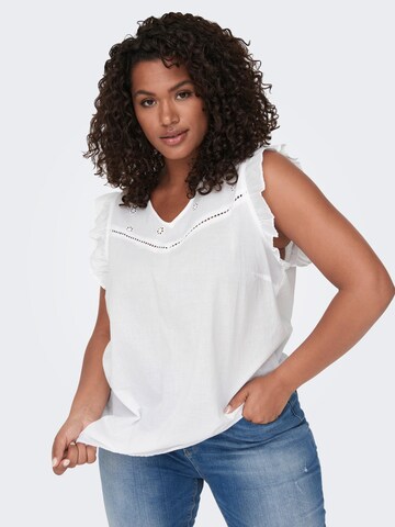 ONLY Carmakoma - Blusa 'Chalinos' en blanco