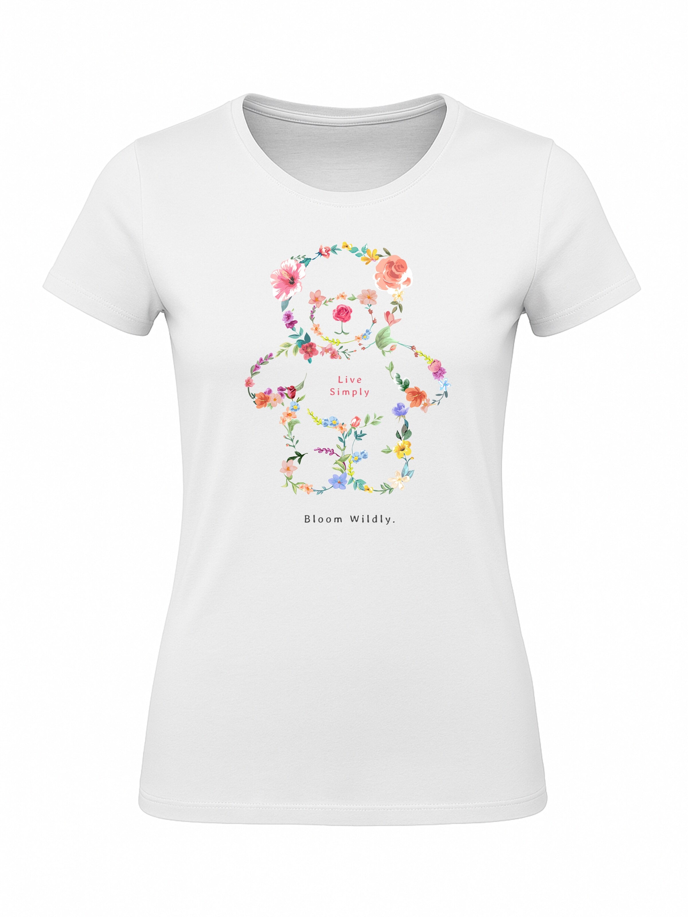 Banco Shirt 'T-Shirt "Bloom Wildly"' in White: front