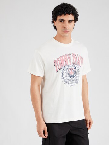 Maglietta 'VARSITY TIGER' di Tommy Jeans in bianco: frontale